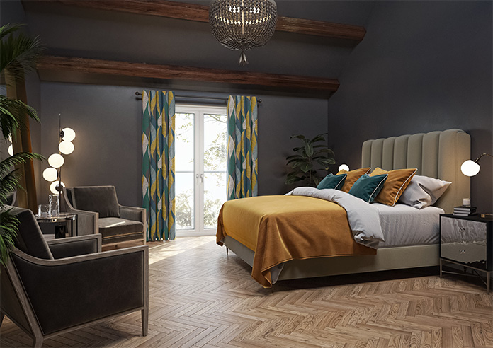 Anthurium, Teal - Made to Measure Curtains - Image 8